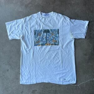 VINTAGE 90S INSTITUTE OF PORTUGESE MUSEUM ART WORK SHIRT MENS XL WHITE TAPESTRY